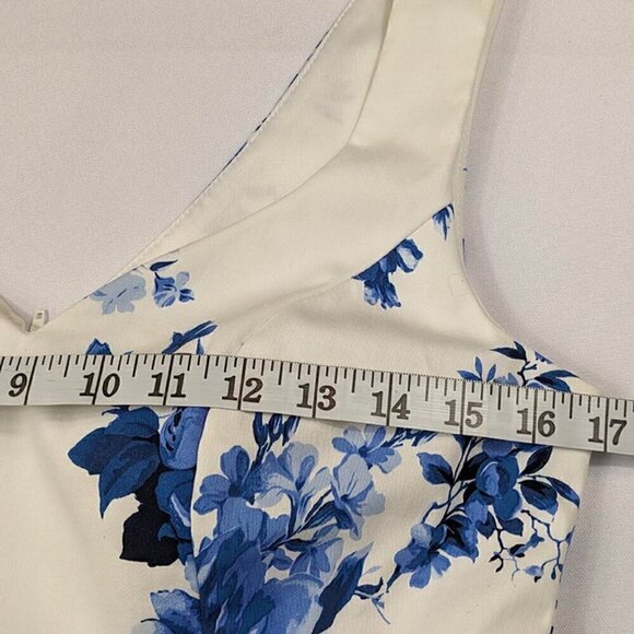 Trixxi Dress Womens 9 1950's Fit & Flare Blue Floral Pin-up Rockabilly Retro - Picture 8 of 15